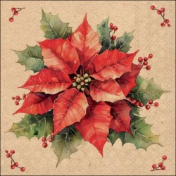 TOVAGLIOLI 33x33 RECYCLED POINSETTIA NATURE 20pz