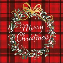 TOVAGLIOLI 33x33cm CHRISTMAS PLAID RED 20pz