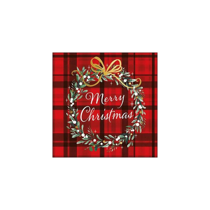 TOVAGLIOLI 33x33cm CHRISTMAS PLAID RED 20pz
