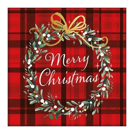 TOVAGLIOLI 33x33cm CHRISTMAS PLAID RED 20pz