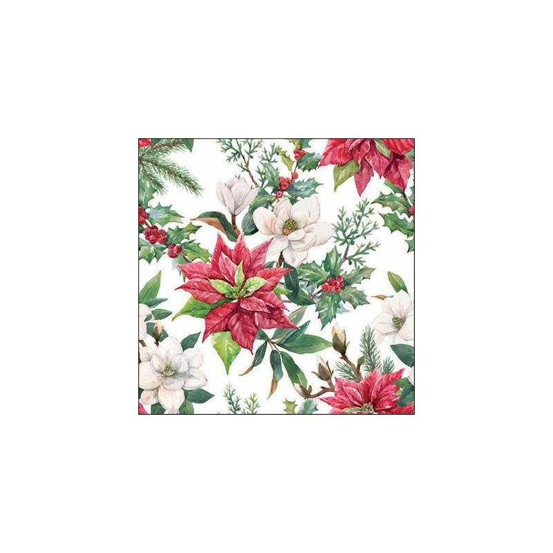 TOVAGLIOLI 33x33cm CHRISTMAS FLORALS 20pz