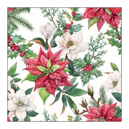 TOVAGLIOLI 33x33cm CHRISTMAS FLORALS 20pz