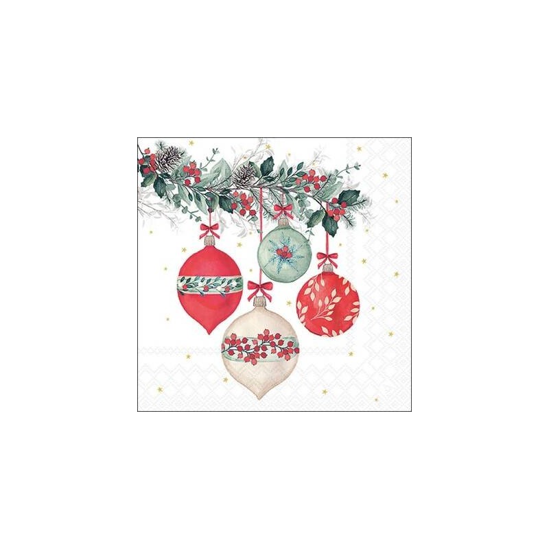 TOVAGLIOLI 33x33cm PALLINE ALBERO 20pz