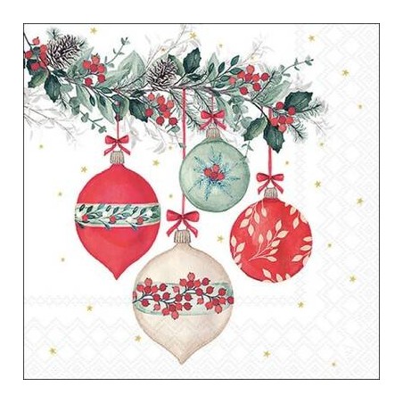 TOVAGLIOLI 33x33cm PALLINE ALBERO 20pz