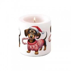 CANDELA SMALL BASSOTTO XMAS ø7,5x9cm