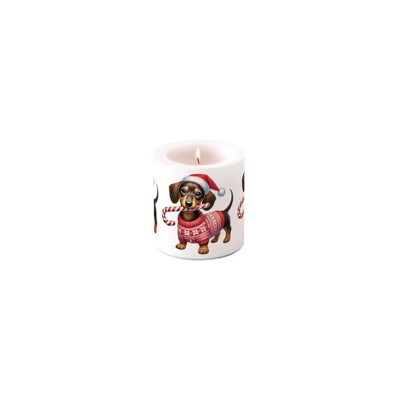 CANDELA SMALL BASSOTTO XMAS ø7,5x9cm