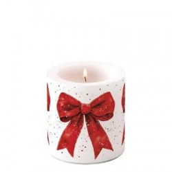 CANDELA SMALL FIOCCO ROSSO ø7,5x9cm