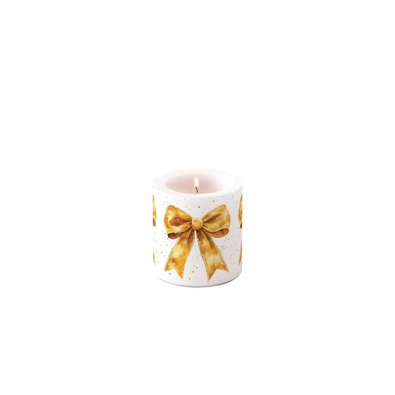 CANDELA SMALL FIOCCO ORO ø7,5x9cm