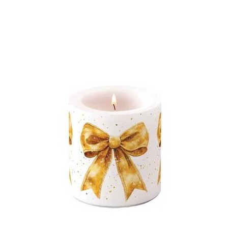 CANDELA SMALL FIOCCO ORO ø7,5x9cm