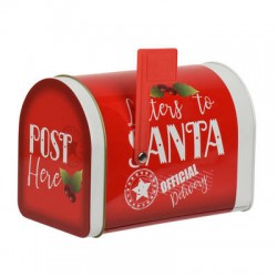 CASSETTA DELLE LETTERE IN LATTA 15,5x9,5x11cm POST SANTA