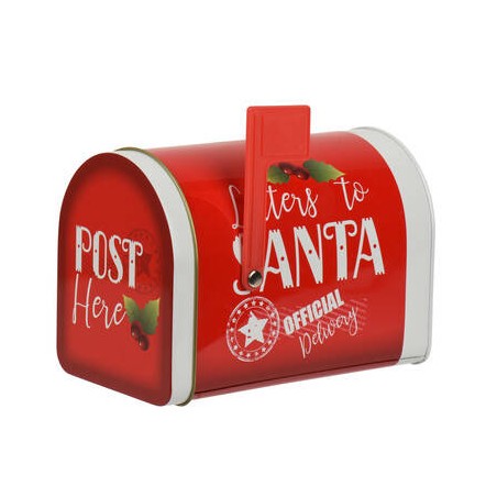 CASSETTA DELLE LETTERE IN LATTA 15,5x9,5x11cm POST SANTA