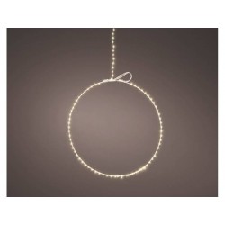 CERCHIO METALLO C/LED 125 LUCI ø38cm BIANCO CALDO DA ESTERNO