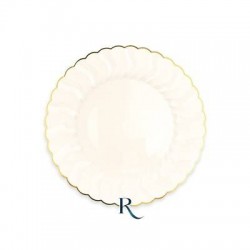 PIATTI FONDI RIUTILIZZABILI 18cm SHELL IVORY GOLD 6pz