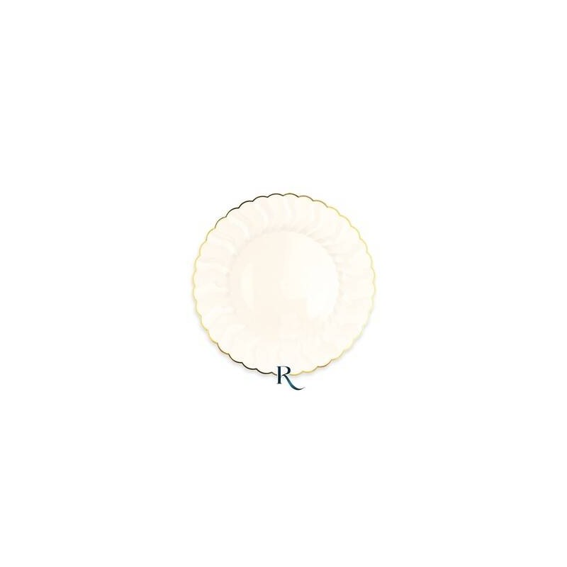 PIATTI FONDI RIUTILIZZABILI 18cm SHELL IVORY GOLD 6pz