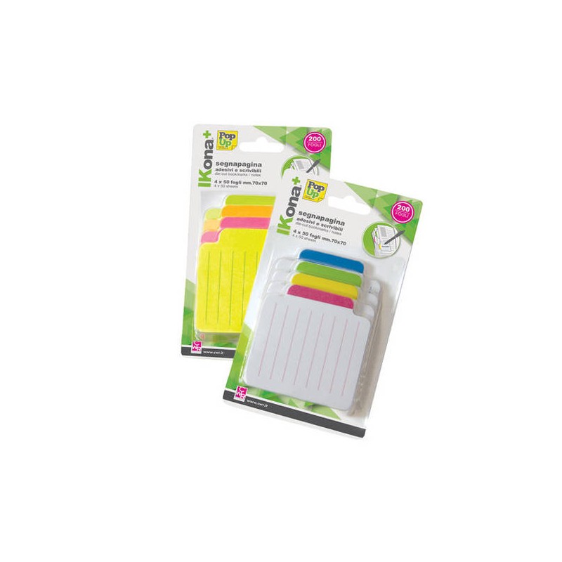 POP-UP NOTES 70x70mm SEGNAPAGINA 4 PADS 200fg (4x50fg)