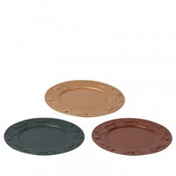 PIATTO DECORATIVO IN PP C/FIOCCO IN RILIEVO ø33cm 3 COL.ASS 1pz