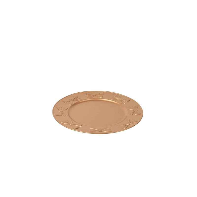 PIATTO DECORATIVO IN PP C/FIOCCO IN RILIEVO ø33cm ORO