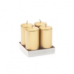 MOCCOLO TONDO CERA ORO 5x10cm 4pz