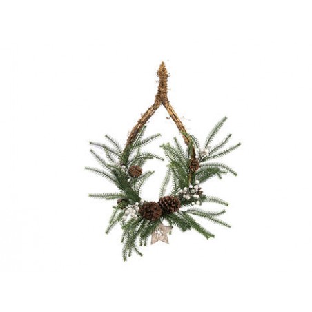 GHIRLANDA CORDA CON PIGNE E BACCHE 65cm