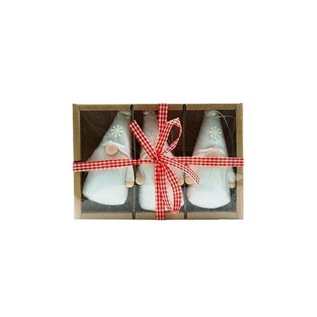 BOX SOGGETTI BABBO NATALE WHITE 19cm 3pz