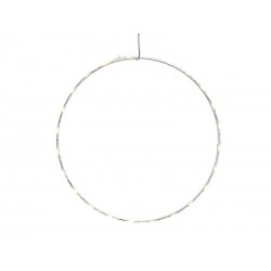 CERCHIO METALLO C/LED 60 LUCI ø50cm BIANCO CALDO DA ESTERNO