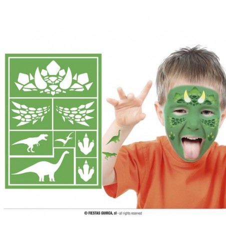 STENCIL PER TRUCCO BAMBINO 14x20cm DINOSAURO