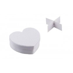 SCATOLA CUORE VELLUTO 12x4cm BIANCO