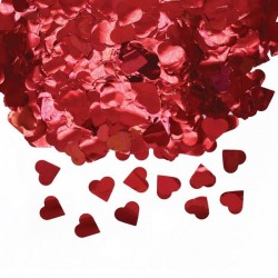 CORIANDOLI IN FOIL ø2cm 50gr CUORI ROSSI METAL