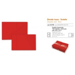 BIGLIETTI + BUSTA 9x14cm BRISTOL DRESDA ROSSO 100pz