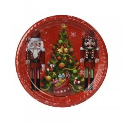 MAXI PIATTO PIANO ø35,5cm DISEGNO SCHIACCIANOCI ROSSO