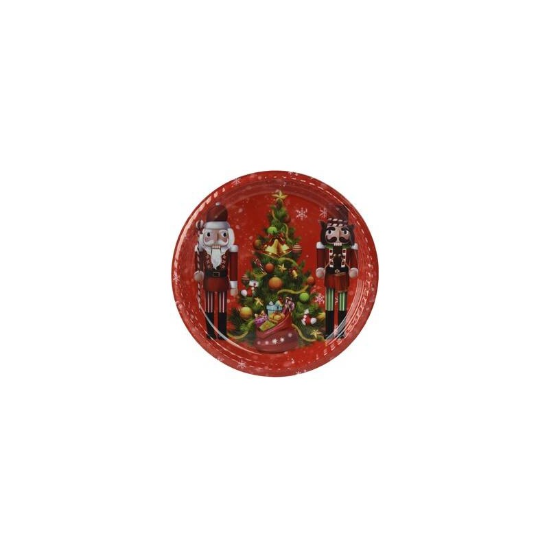 MAXI PIATTO PIANO ø35,5cm DISEGNO SCHIACCIANOCI ROSSO
