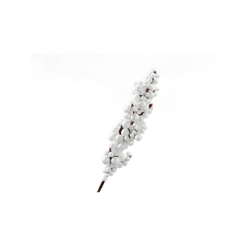 RAMO BACCHE BERRY STEMS WHITE 17cm 12pz