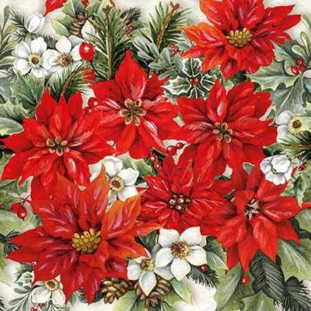 TOVAGLIOLI 33x33 POINSETTIA ALL OVER 20pz