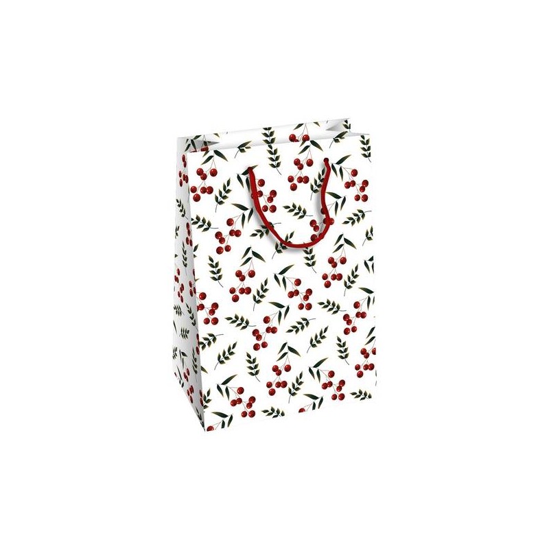 SHOPPER LUSSO EFFETTO VELLUTO 25+12x35cm RED FLOCK