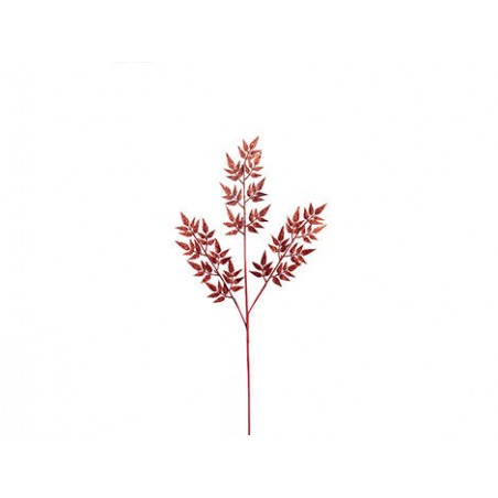 RAMO PICCOLE FOGLIE GLITTER ROSSO 78cm