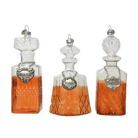 BOTTIGLIETTE VETRO CON LIQUORE DA APPENDERE H12,3 cm