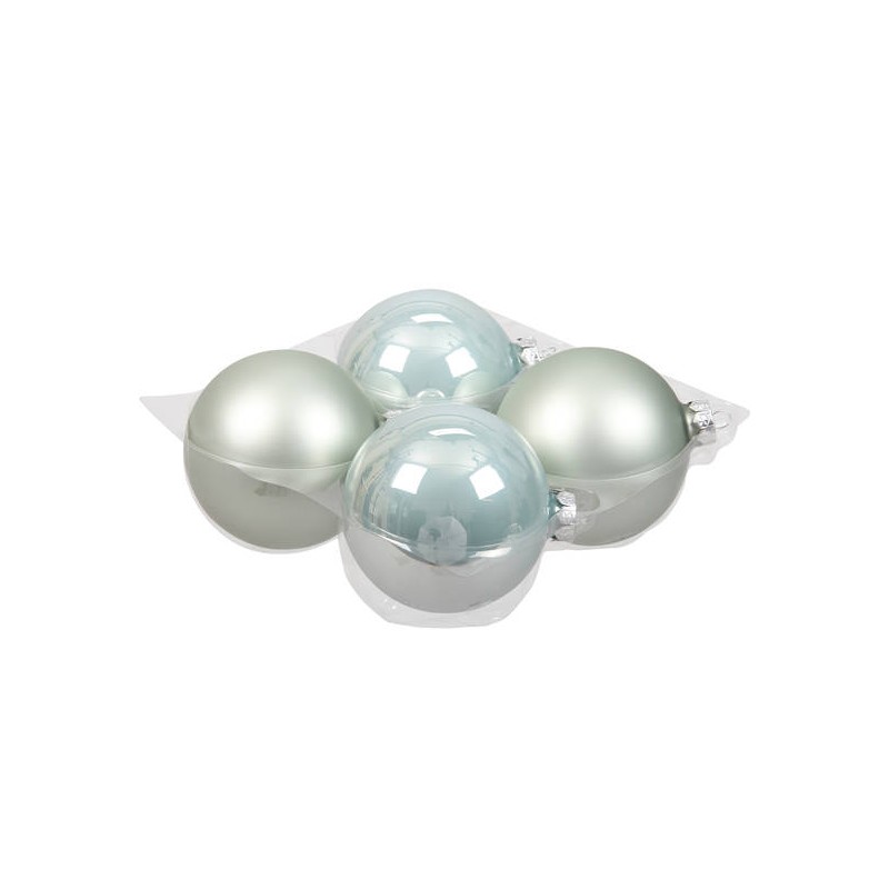 PALLINE VETRO ø100mm GRIGIO OSTRICA 4pz