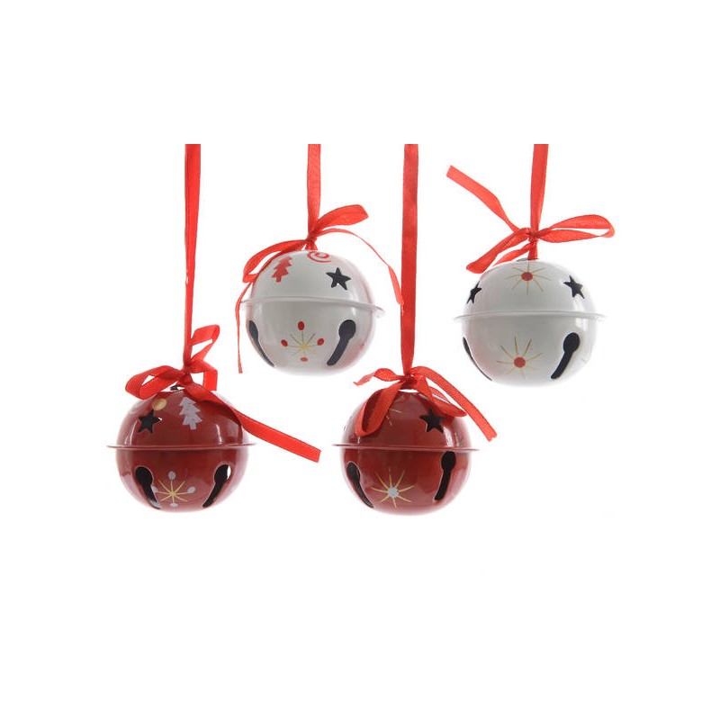CAMPANA IN FERRO C/FILO ø6cm H.6cm 4ass.ti ROSSO/BIANCO 1pz
