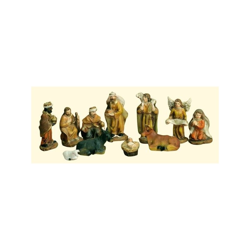 NATIVITA' IN RESINA 6cm COLOR SOFT SET 11pz