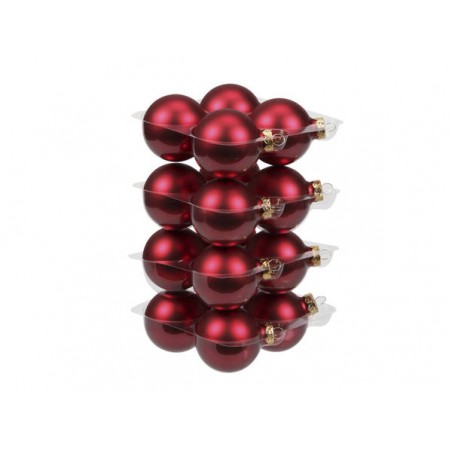 PALLINE VETRO ø57mm ROSSO OPACO 16pz