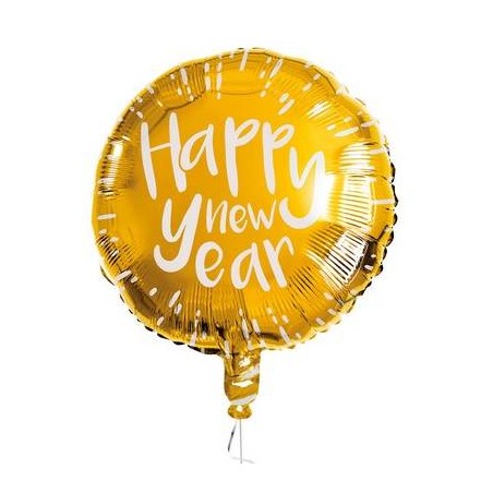 PALLONE MYLAR 18'' 45cm HAPPY NEW YEAR GOLD