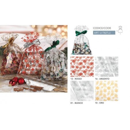BUSTE CRYSTAL TRASPARENTE FROZEN BIANCO 25x40cm 50pz