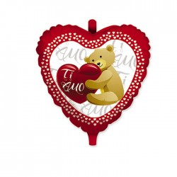 PALLONE MYLAR 45cm CUORE ORSACCHIOTTO SWEET TI AMO