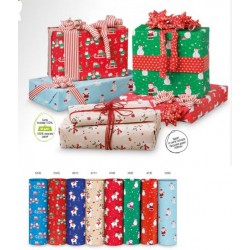 CARTA REGALO NATALIZIA ROTOLO ECOCARTA 0,7x2mt REX ASS.TA FELICE NATALE