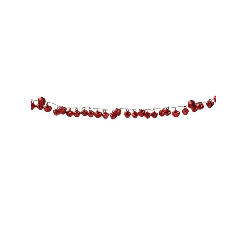 GHIRLANDA CAMPANELLE 2cm METALLO ROSSO H1mt