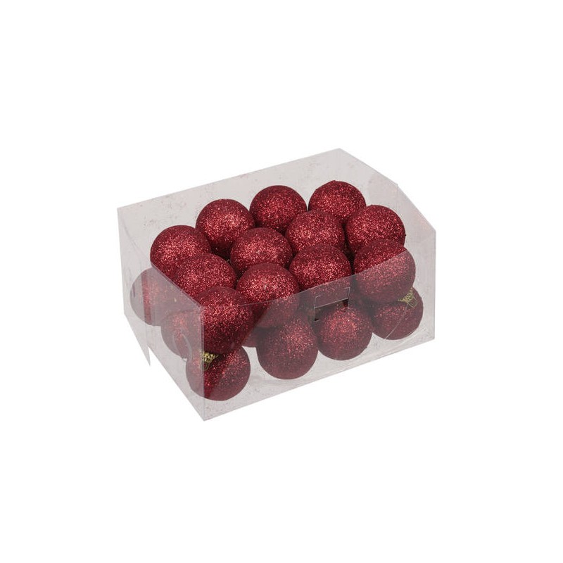 SFERE SPARKLING RED Ø4cm 24pz