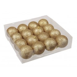 SFERE SPARKLING DARK GOLD Ø6cm 16pz