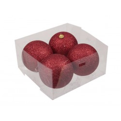 SFERE SPARKLING RED Ø10cm 4pz