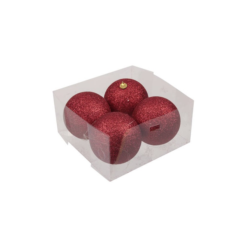 SFERE SPARKLING RED Ø10cm 4pz