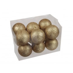 SFERE SPARKLING DARK GOLD Ø8cm 12pz